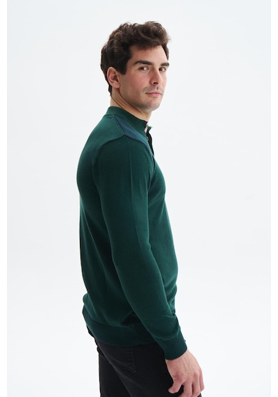 AR-MA Arma Erkek Slim Fit Likralı Akrilik Kumaş Yarım Yaka Triko Kazak K0kro0864 Yeşil