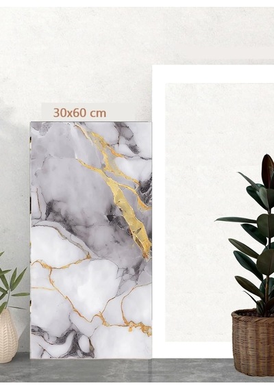 Tetik 10 Adet 60x30 Kendinden Yapışkanlı Pvc Duvar Paneli, Gri, 30 X 61, Mr1401