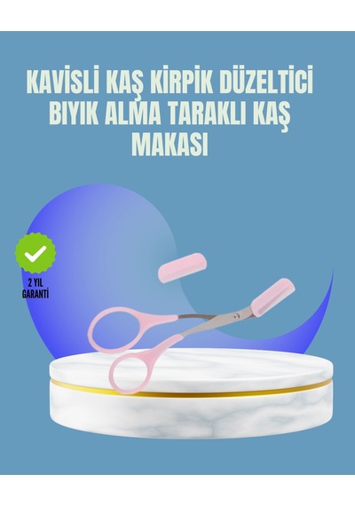 Tarak Ve Fırça Başlıklı Kaş Şekillendirme Makası Pembe