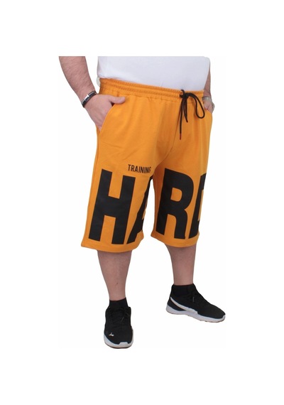 Moc Grande Mocgrande Erkek Büyük Beden Penye Şort Hard 24631 Hardal-Hardal