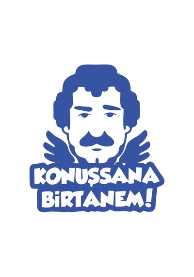 Müslüm Gürses Silüet Araba Sticker 17x17 Cm Mavi