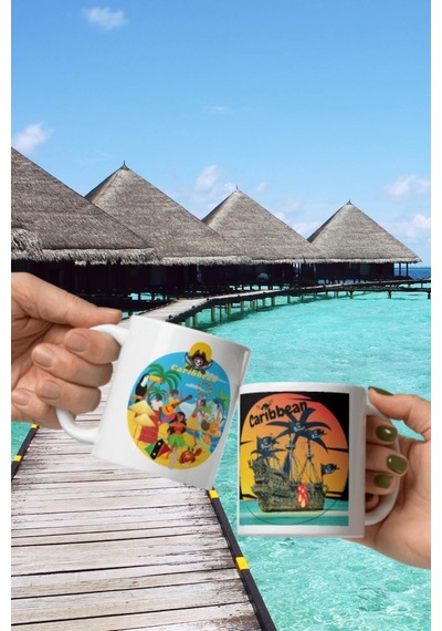 Karayipler Kupa Bardak 2 Adet Seyahat Hatıra Caribbean Mug