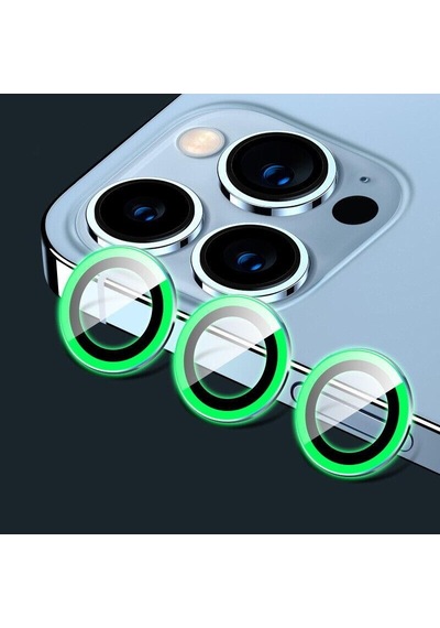 Binano Apple Uyumlu iPhone 13 Pro/13 Pro Max Fosforlu Koyu Yeşil Kamera Koruyu