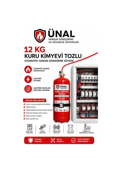 12 Kg Pano İçi Otomatik Yangın Söndürme Sistemi Elektrik Panosu