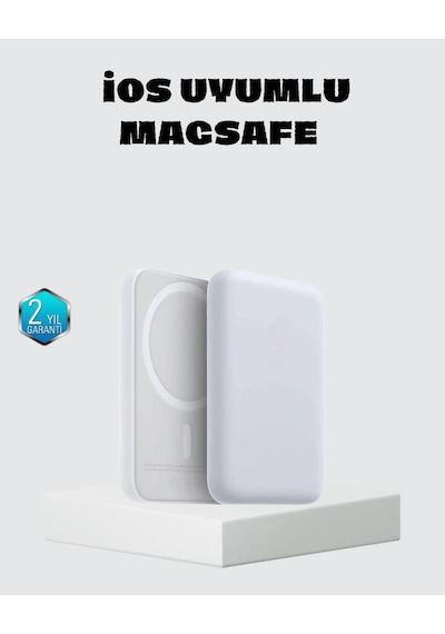 Magsafe 15w Kablosuz Hızlı Şarj, Lightning Girişli Taşınabilir Batarya Beyaz 90014847