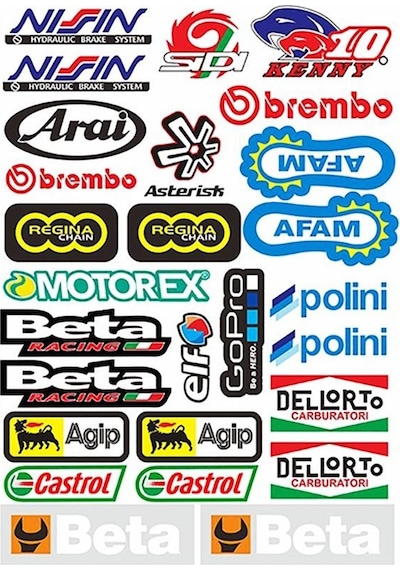 Araba, Motosiklet, Bisiklet, Kask Sponsor Sticker Seti, Çıkartma Etiketi A8032 Model Siyah