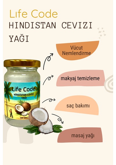 Hindistan Cevizi Yağı Coconut Oil 100 Ml 4 Adet