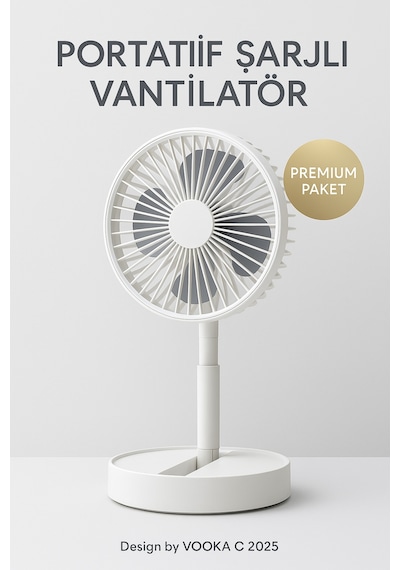 Vantilatör Fan Katlanabilir Sessiz Masaüstü Vantilatör Güçlü Motorlu Usb Şarjlı Soğutucu Fan Blic