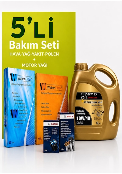 Bosch-waben Honda Cr-v 2.2 Dizel Filtre Bakım Seti-supermax Oil 10w40 4 Lt 2006-2011 4 Lü
