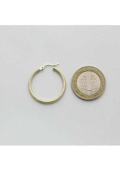 İpeksi Parlak Prenses Altın Halka Küpe Çapı: 2.8cm Sarı Altın