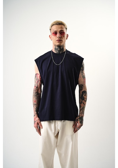 Respire Erkek Basic Tank Top Atlet İndigo