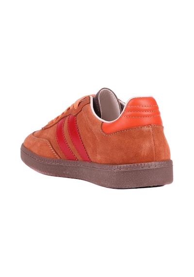 Shoetyle - Kiremit Rengi Hakiki Süet Bağcıklı Erkek Sneaker 666-1077-1234 Kiremit