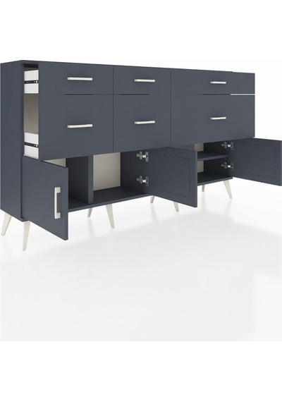 Arges Konsol Tek Raflı 6 Çekmeceli 4 Kapaklı 176x30x99 Antrasit-antrasit Antrasit - Antrasit Arges Konsol Tek Raflı 6 Çekmeceli 4 Kapaklı 176x30x99 Antrasit-antrasit Antrasit - Antrasit