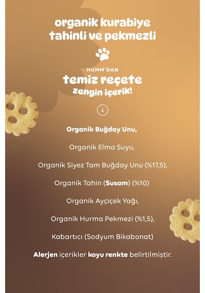 Hummorganic Organik Tahinli ve Pekmezli Vegan Kurabiye Atıştırmalık Paketi - 12 adet