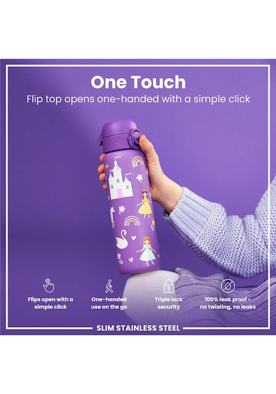 Ion8 - İnce Su Termosu - Prenses - 500 Ml - Sızdırmaz Çok Renkli