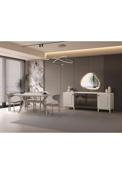 Sude Modern Dolaplı Çekmeceli Aynasız Konsol 200 50 78 Vizon