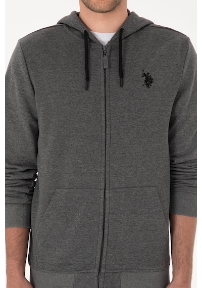 U.S. Polo Assn. Erkek Regular Fit Antrasit Melanj Örme Hırka 50313748-VR081