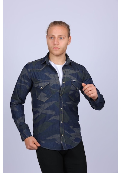Tousus Slim Fit Western Kot Erkek Gömlek Slm-2026-tss Lacivert
