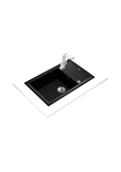 Teka Stone 60 Stg Metalik Siyah Granit Eviye Sağsol Kullanılabilir