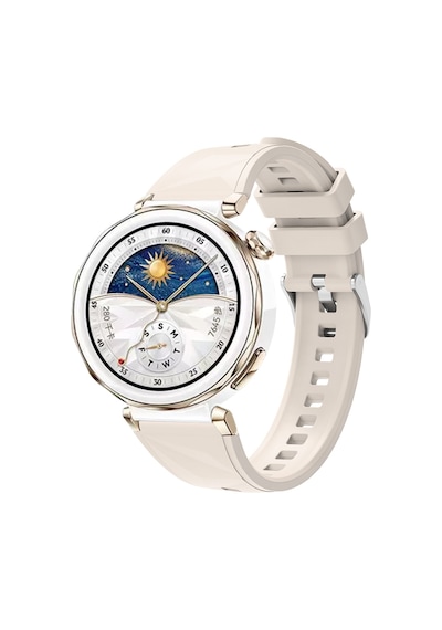 Huawei Watch Gt5 Pro 42mm Uyumlu Nrtk Krd-129 Silikon Kordon Strap Kayış-starlight