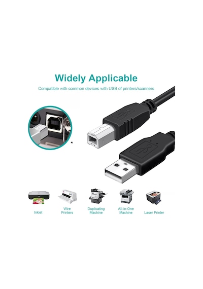 1.5 M Usb Yazıcı Kablosu Usb 2.0 Yazıcı Tarayıcı Kablosu