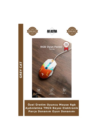 Özel Üretim Oyuncu Mouse Rgb Aydınlatma Tm24 Beyaz Elektronik Parça Donanım Oyun Donanımı