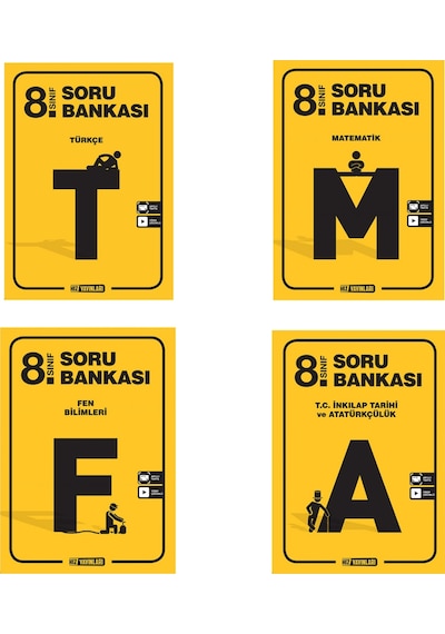 HIZ YAYINLARI 8.SINIF SET TÜRKÇE MATEMATİK FEN VE T.C. İNKILAP TARİHİ SORU BANKASI