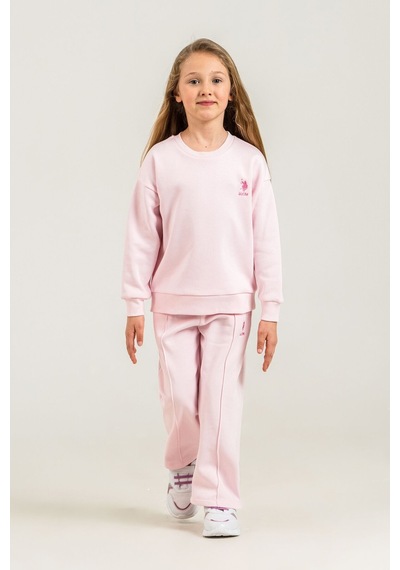 U.S. Polo Assn. Kız Çocuk Baskılı Pembe Uzun Kol Eşofman Takımı Us2707-c-v1 Us2707-c-v1