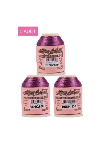 3 Adet Altınbaşak Oya Ve Dantel İpi 20 Gr - Royaleks - No: 830 Çok Renkli