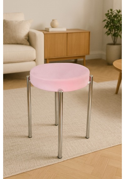Bera Metal Tabure 1 Adet Pembe
