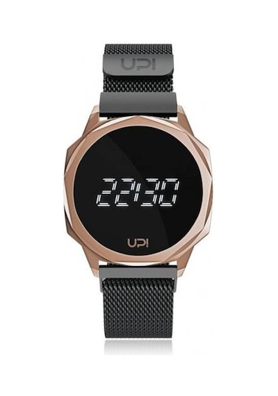 Upwatch Icon Rose Black Loop Band Unisex Kol Saati Rose Gold