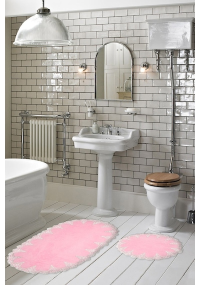 Zara Oval 2 Parça Banyo Takımı Pembe