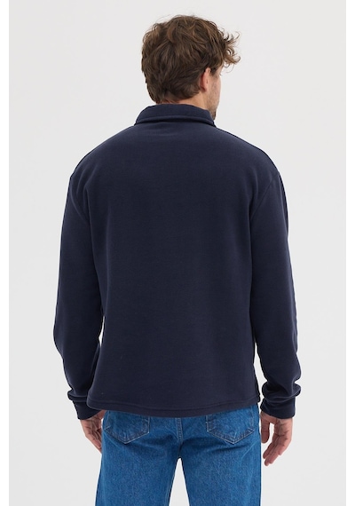 Polostate Erkek Tüylenme Yapmayan Soğuk Geçirmez Sweatshirt Lacivert Lacivert