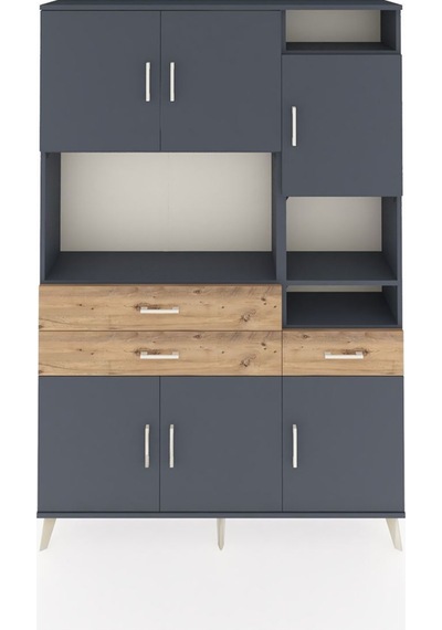 Arges Dolap 10 Raflı 3 Çekmeceli 6 Kapaklı 132x30x195 Antrasit-antrasit/çam Antrasıt/atlas Çam Arges Dolap 10 Raflı 3 Çekmeceli 6 Kapaklı 132x30x195 Antrasit-antrasit/çam Antrasıt/atlas Çam