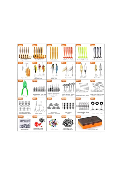 Valkyrie Profesyonel Balık Avı Seti 404 Parça Yem, Kanca, Kurşun, Sahte Yem Taşıma Kutulu Full Set