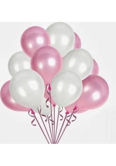 100 Adet Pembe-beyaz Balon Seti