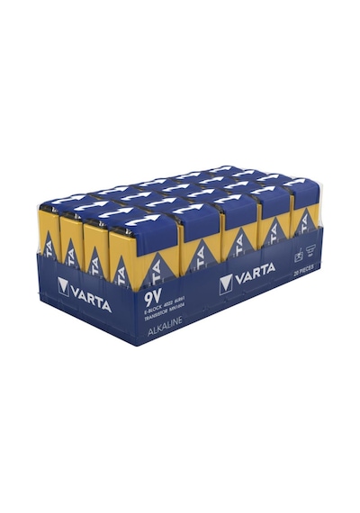 Varta 4022 Industrial 9V Pro Alkalin Pil 20'li Paket