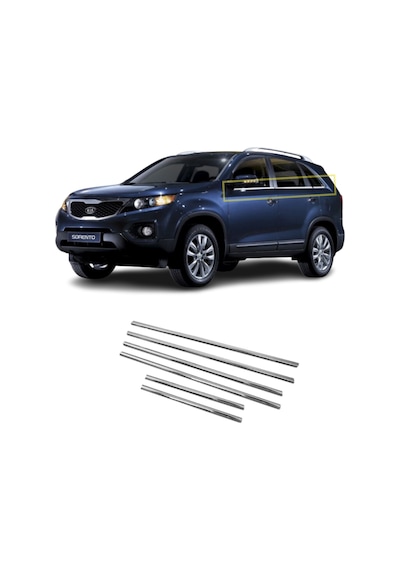 Kia Sorento Uyumlu Cam Çıtası 6 Parça 2009-2015 Paslanmaz Krom