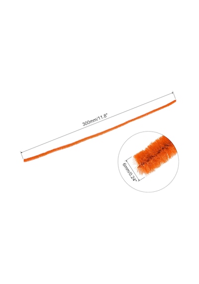 25'li Turuncu Renkli Şönil, Eğitici Şönil Seti, Tüylü Tel, 30 Cm, Peluş Tel