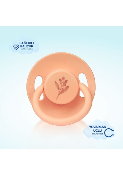 Wee Baby Pure Yuvarlak Uçlu Kauçuk Emzik No:3 Somon 18+ Ay
