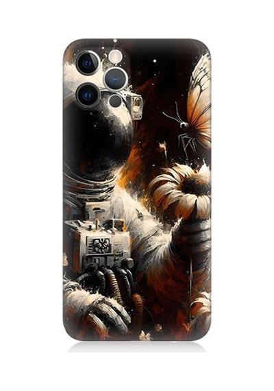 Apple Uyumlu iPhone 12 Pro Max Uyumlu Uzay Astronotu Desenli Silikon Kılıf -