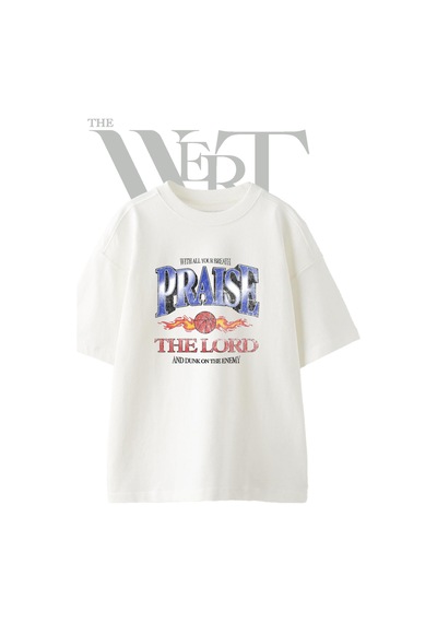 Thewert Lord Dunk Tasarım Baskılı Ünisex Beyaz Oversize T-shirt