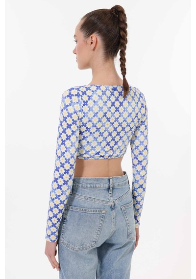 Roxy Artsy Tıle Crop Top Lycra Laci Kadın Mayo 000000000102115280 Lacivert