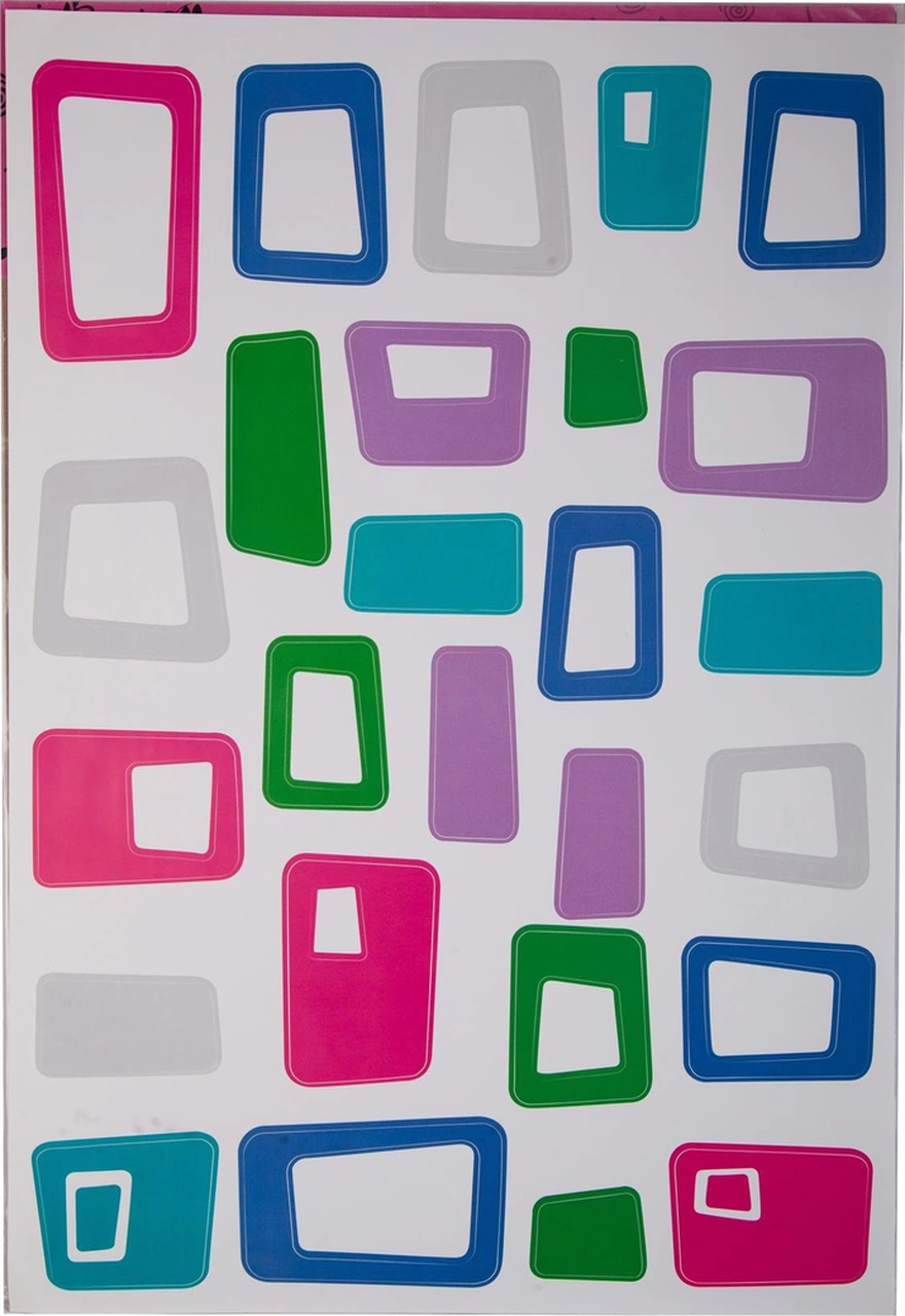2 Adet Defter Sticker,laptop Sticker Renkli Kareli Pvc 48x33x0,5cm