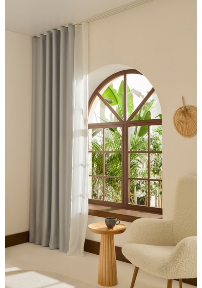 Kaşmir Home Harper Star Blackout Açık Gri Perde 150x270 Cm Açık Gri