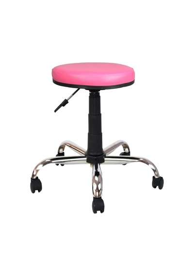 Bürocci Metal Ayaklı Tabure-Pembe Deri - 2999D0120