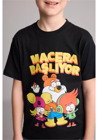Defacto Super 1 Takım New Regular Fıt Bisiklet Yaka Kısa Kollu Tişört Erkek Çocuk H7924a826hsbk81 Siyah-bk81