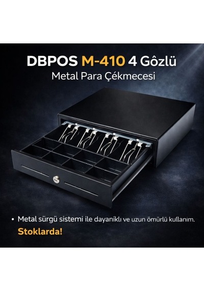 Nexpay M-410 4 Gözlü Metal Para Çekmecesi Metal Sürgü