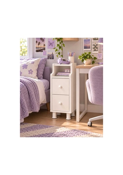Dar Alanlar İçin 2 Çekmeceli Raflı Komodin Ve Koltuk Yanı Sehpası 25 Cm Genişlik, 65 Cm Yükseklik Beyaz Ve Antrasit Beyaz - 931394209 Beyaz Dar Alanlar İçin 2 Çekmeceli Raflı Komodin Ve Koltuk Yanı Sehpası 25 Cm Genişlik, 65 Cm Yükseklik Beyaz Ve Antrasit Beyaz - 931394209 Beyaz