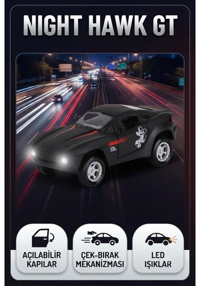 Speed Champion Gece Kartalı Mustang Gt Araba - Kapıları Açılan Led Işıklı Off-road Modeli Araba